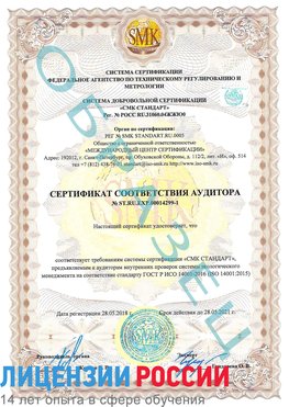 Образец сертификата соответствия аудитора №ST.RU.EXP.00014299-1 Новочебоксарск Сертификат ISO 14001